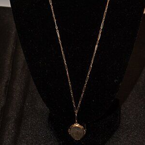 "J" Initial pendant on 18" Box chain Gold tone